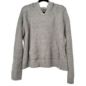 Celebrity Pink Gray Waffle Knit Soft Cozy Pullover Hoodie Sweater Sz Large